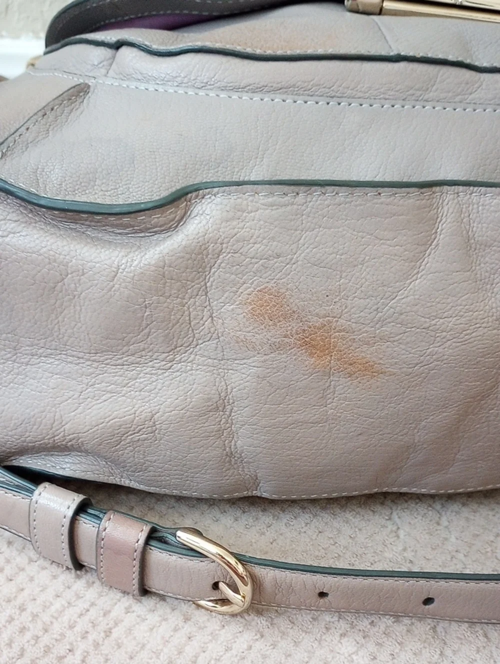 Coach Taupe Leather Hobo Bag with Gold Hardware